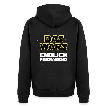 Das wars, endlich Feierabend - Unisex Premium Bio Zip Hoodie - Schwarz - Hinten - Nico (187cm)