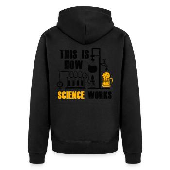 How Science Works Funny Beer Home - Unisex Premium Organic Zip Hoodie - black - Back - Nico (187cm)