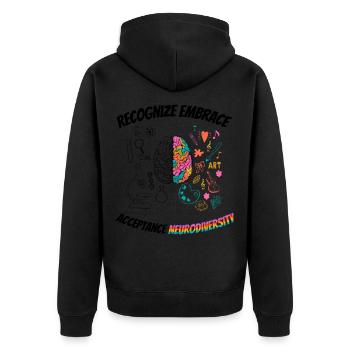 recognize embrace acceptance Neurodiversity - Unisex Premium Organic Zip Hoodie - black - Back - Nico (187cm)