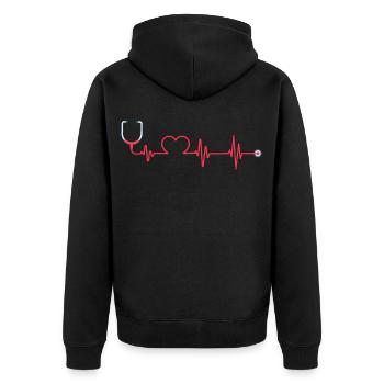 Nurse Nurse Gift Birthday Funny - Unisex Premium Organic Zip Hoodie - black - Back - Nico (187cm)