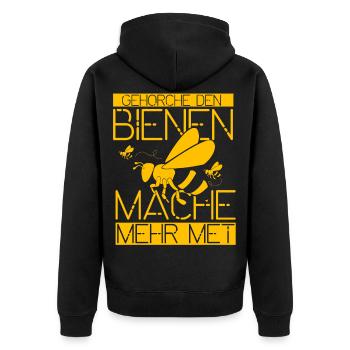 Lustige Imker Geschenke Hobbyimker Imkerei Biene - Unisex Premium Bio Zip Hoodie - Schwarz - Hinten - Nico (187cm)