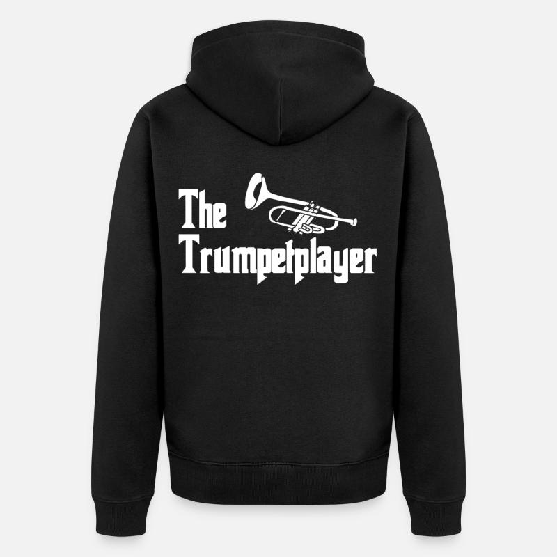 Trompete - Unisex Premium Bio Zip Hoodie - Schwarz