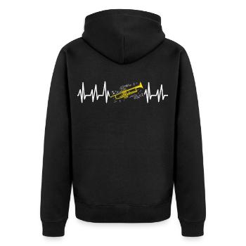 Trumpet Musical Instrument Fasnacht Wind Music Music - Unisex Premium Organic Zip Hoodie - black - Back - Nico (187cm)