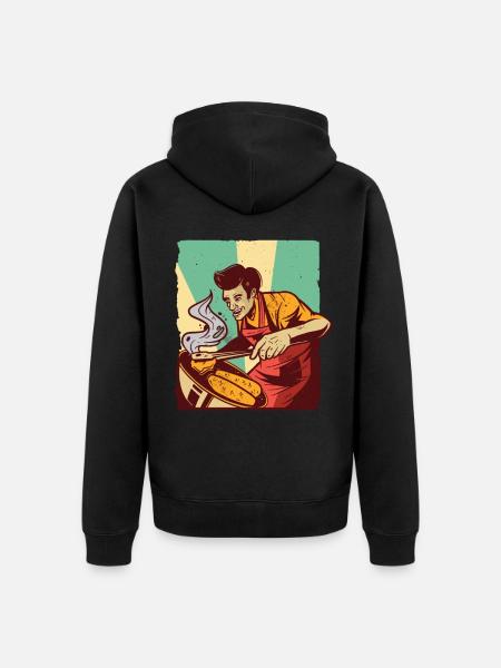 Cricket Man Grills BBQ - Unisex Premium Organic Zip Hoodie - black