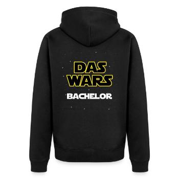 Das wars - Bachelor - Unisex Premium Bio Zip Hoodie - Schwarz - Hinten - Nico (187cm)