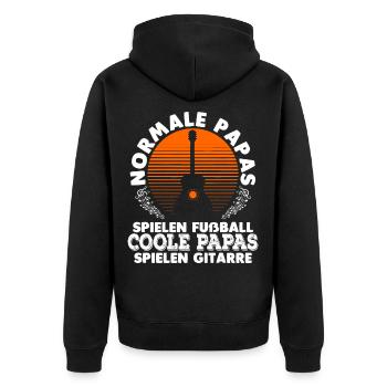 Gitarren Papa Gitarrenspieler Vater Vatertag - Unisex Premium Bio Zip Hoodie - Schwarz - Hinten - Nico (187cm)