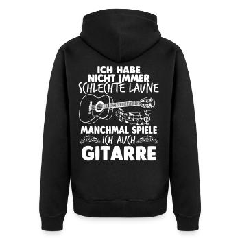 Gitarre Musikband Gitarrist Gitarrenspieler - Unisex Premium Bio Zip Hoodie - Schwarz - Hinten - Nico (187cm)