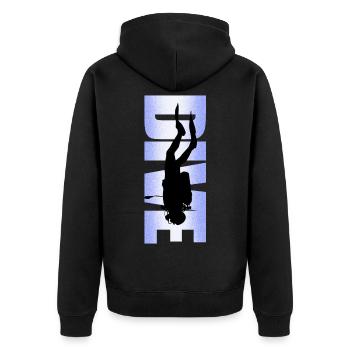 Scuba diving Freediving schnorcheln - Unisex Premium Bio Zip Hoodie - Schwarz - Hinten - Nico (187cm)