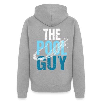Pool pool boy swimming - Unisex Premium Organic Zip Hoodie - heather grey - Back - Nico (187cm)