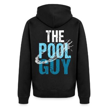 Schwimmbad Pool Junge schwimmen - Unisex Premium Bio Zip Hoodie - Schwarz - Hinten - Nico (187cm)