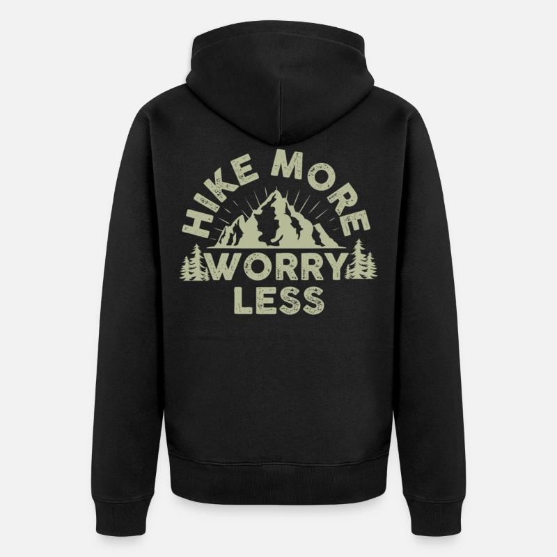 Wandern - Unisex Premium Bio Zip Hoodie - Schwarz