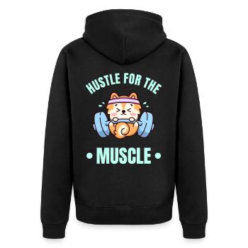 Entraînez-vous pour les muscles de chien chien d’entraînement - Veste à capuche bio Premium Unisexe - noir - Dos - Nico (187cm)
