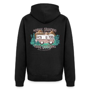 Coole Opas fahren Wohnmobil - Unisex Premium Bio Zip Hoodie - Schwarz - Hinten - Nico (187cm)