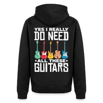 Guitares - Veste à capuche bio Premium Unisexe - noir - Dos - Nico (187cm)