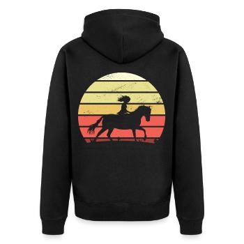 Rétro fille cheval - Veste à capuche bio Premium Unisexe - noir - Dos - Nico (187cm)