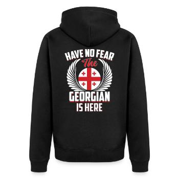 Georgia - Unisex Premium Organic Zip Hoodie - black - Back - Nico (187cm)