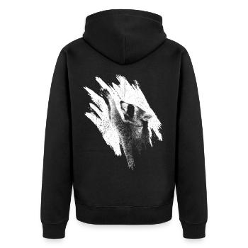 Raccoon Gift Racoon Ferret Lynx Nature - Unisex Premium Organic Zip Hoodie - black - Back - Nico (187cm)