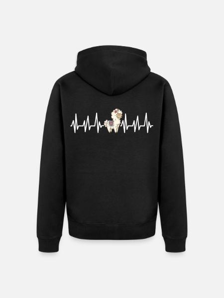 lama - Unisex Premium Organic Zip Hoodie - black