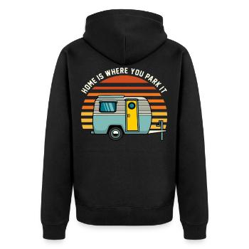 Camping Caravan Holiday Camper Camper Camping - Unisex Premium Organic Zip Hoodie - black - Back - Nico (187cm)
