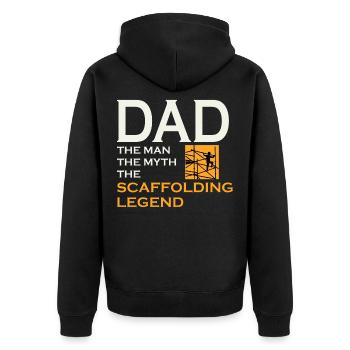 Échafaudage Échafaudage Échafaudage Papa Pères jour - Veste à capuche bio Premium Unisexe - noir - Dos - Nico (187cm)