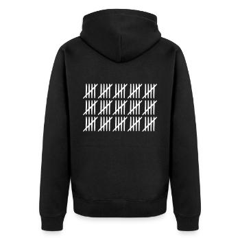 75 Birthday Bar List 75 Years Old - Unisex Premium Organic Zip Hoodie - black - Back - Nico (187cm)