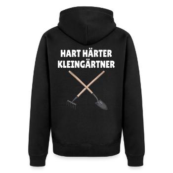 Gärtner Hobbygärtner Hart härter Kleingärtner - Unisex Premium Bio Zip Hoodie - Schwarz - Hinten - Nico (187cm)