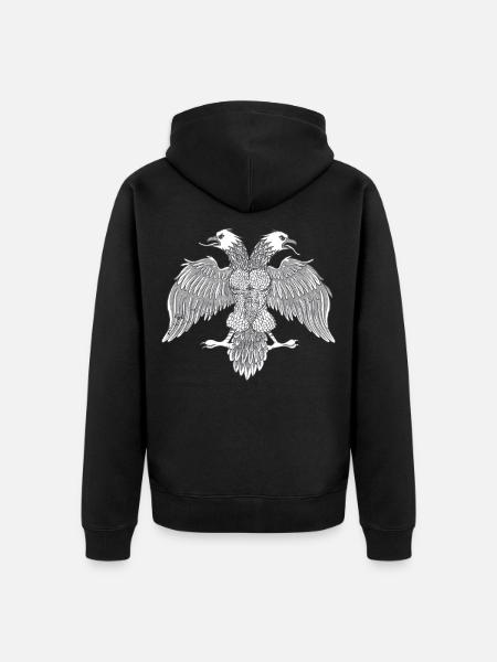 Albanese Albanese Albanese Adelaar Dubbele Adelaar - Uniseks Premium bio ziphoodie - zwart