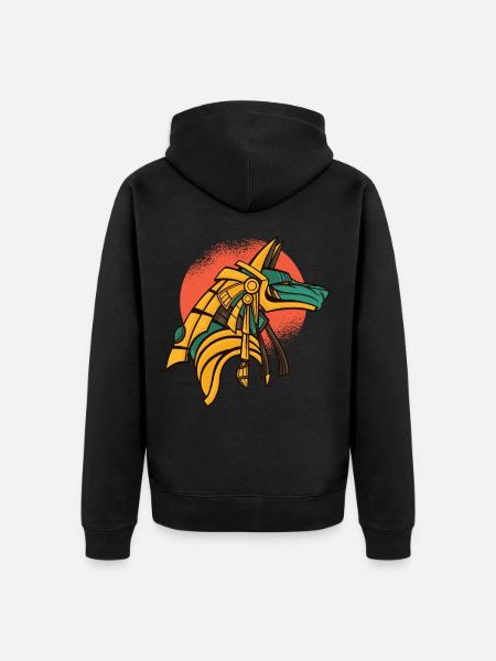 Mythologie égyptienne Anubis Pyramiede Toteng dieu - Veste à capuche bio Premium Unisexe - noir
