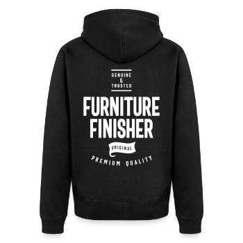 Möbel Finisher Geschenk lustige Job Titel Beruf - Unisex Premium Bio Zip Hoodie - Schwarz - Hinten - Nico (187cm)
