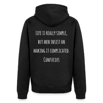 Citation du philosophe - Veste à capuche bio Premium Unisexe - noir - Dos - Nico (187cm)