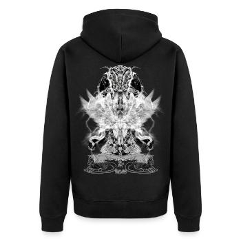 Black Angel 2021 08B - Unisex Premium Organic Zip Hoodie - black - Back - Nico (187cm)