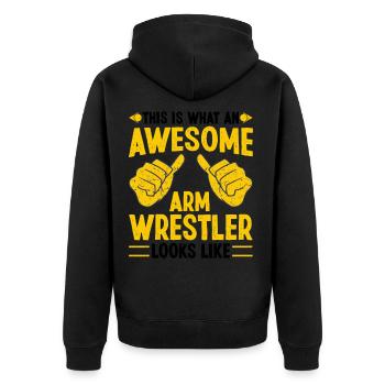 That's what a great arm wrestler looks like - Unisex Premium Organic Zip Hoodie - black - Back - Nico (187cm)