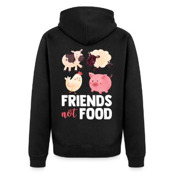 Vegan - Veste à capuche bio Premium Unisexe - noir - Dos - Nico (187cm)