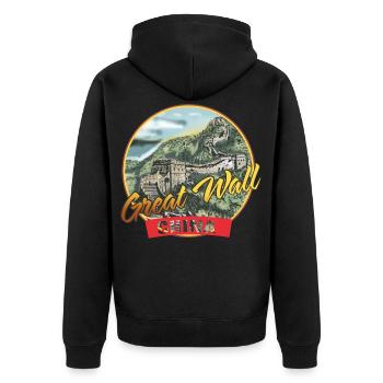 Grande Muraille de Chine Monument miracle Pékin - Veste à capuche bio Premium Unisexe - noir - Dos - Nico (187cm)