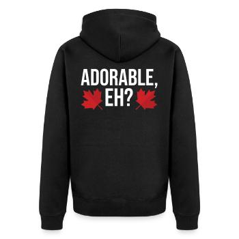 Canada Day Canada Maple Leaf Canadian - Unisex Premium Organic Zip Hoodie - black - Back - Nico (187cm)