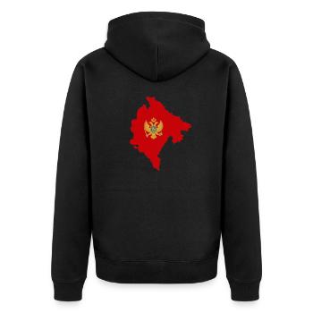 Funny Montenegro saying for Montenegrins! - Unisex Premium Organic Zip Hoodie - black - Back - Nico (187cm)