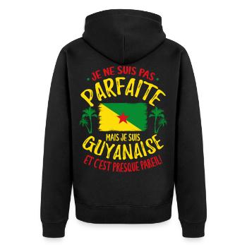 Guyanaise Guyane Humour - Veste à capuche bio Premium Unisexe - noir - Dos - Nico (187cm)