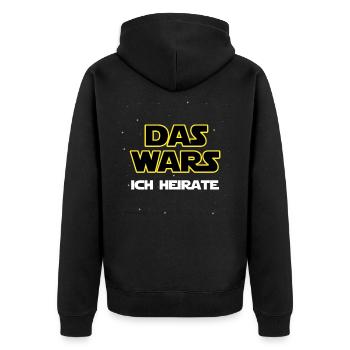 Das wars - Ich Heirate! - Unisex Premium Bio Zip Hoodie - Schwarz - Hinten - Nico (187cm)