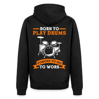 Batterie Tambour Drumset TambourS - Veste à capuche bio Premium Unisexe - noir - Dos - Nico (187cm)