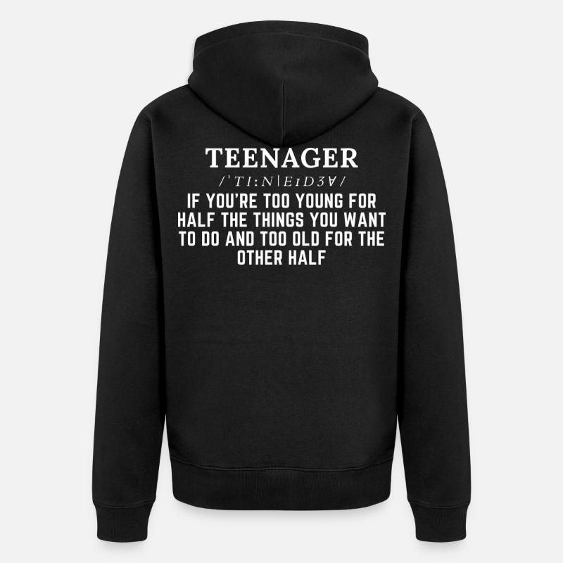 Adolescent adolescent adolescente Cadeau - Veste à capuche bio Premium Unisexe - noir