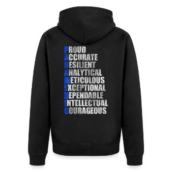 EMT paramedicparamedicparamedics - Unisex Premium Organic Zip Hoodie - black - Back - Nico (187cm)