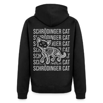 Schrödinger's Cat Nerd Geek Physicist Science - Unisex Premium Organic Zip Hoodie - black - Back - Nico (187cm)