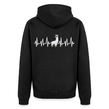 Lama - Veste à capuche bio Premium Unisexe - noir - Dos - Nico (187cm)