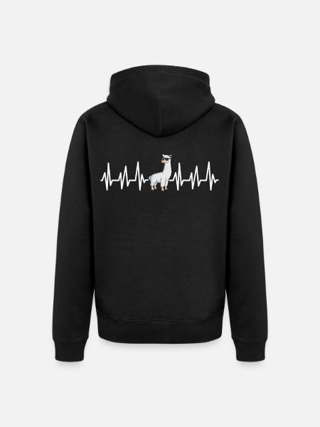 lama - Unisex Premium Organic Zip Hoodie - black