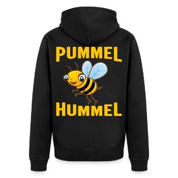 Pummel Hummel - Unisex Premium Bio Zip Hoodie - Schwarz - Hinten - Nico (187cm)