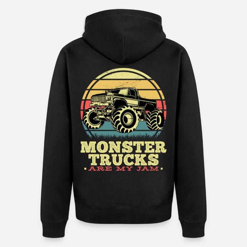 Monster Trucks Are My Jam - Veste à capuche bio Premium Unisexe - noir