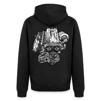 If one day the speed kills me.. / Paul Walker JDM - Unisex Premium Bio Zip Hoodie - Schwarz - Hinten - Nico (187cm)