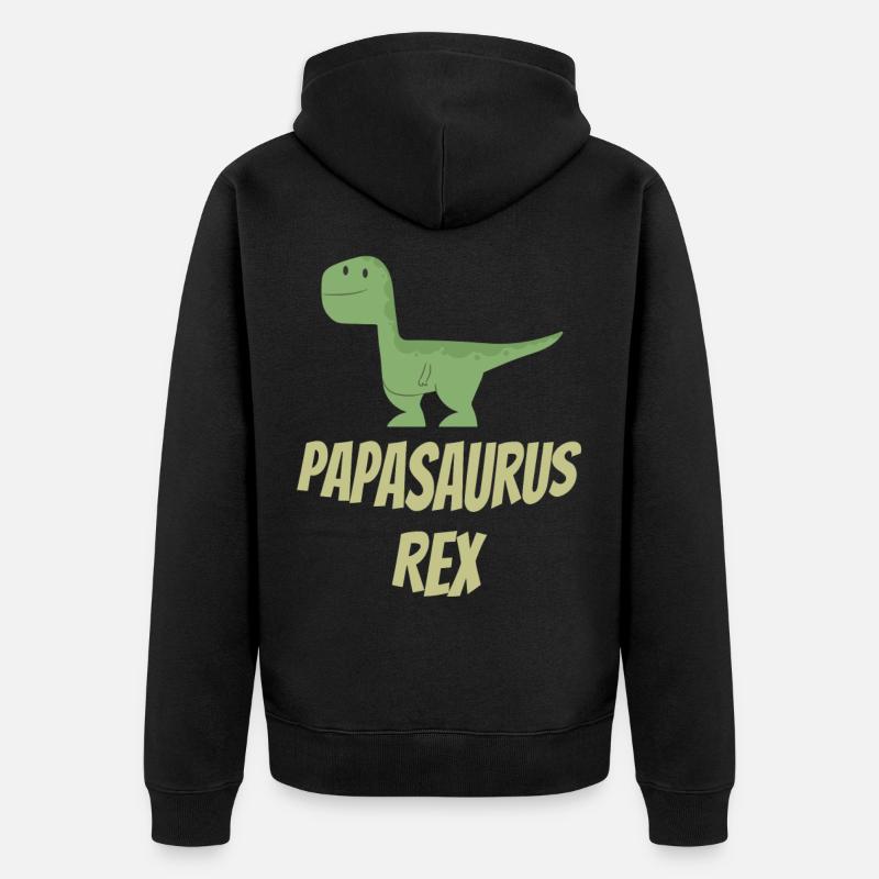 Papasaurus Rex - Veste à capuche bio Premium Unisexe - noir