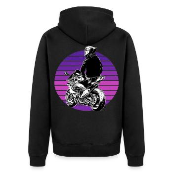 Motocycles / moto / moto biker - Veste à capuche bio Premium Unisexe - noir - Dos - Nico (187cm)