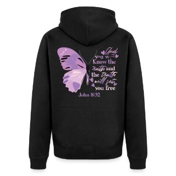 Religion biblique chrétienne - Veste à capuche bio Premium Unisexe - noir - Dos - Nico (187cm)